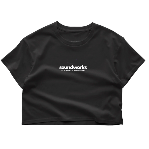 Crop Top Black Womens Tee - Image 2